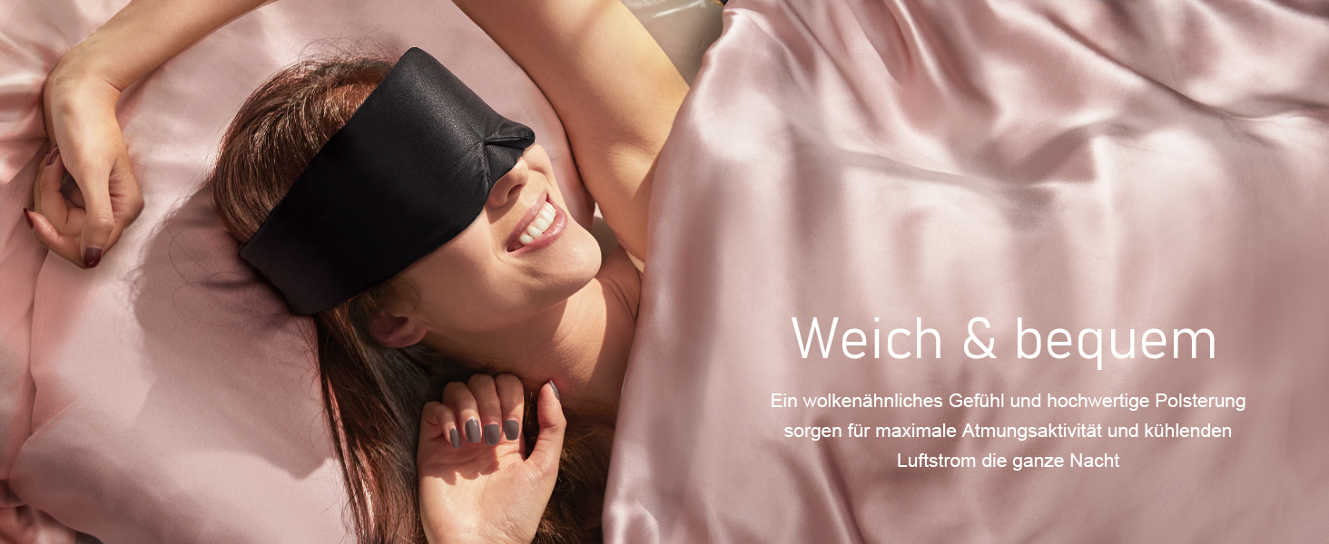 Шовкова маска для сну LitBear, 100% шовк 22 momme, для жінок та чоловіків, з регульованою стрічкою, комфортна та зручна