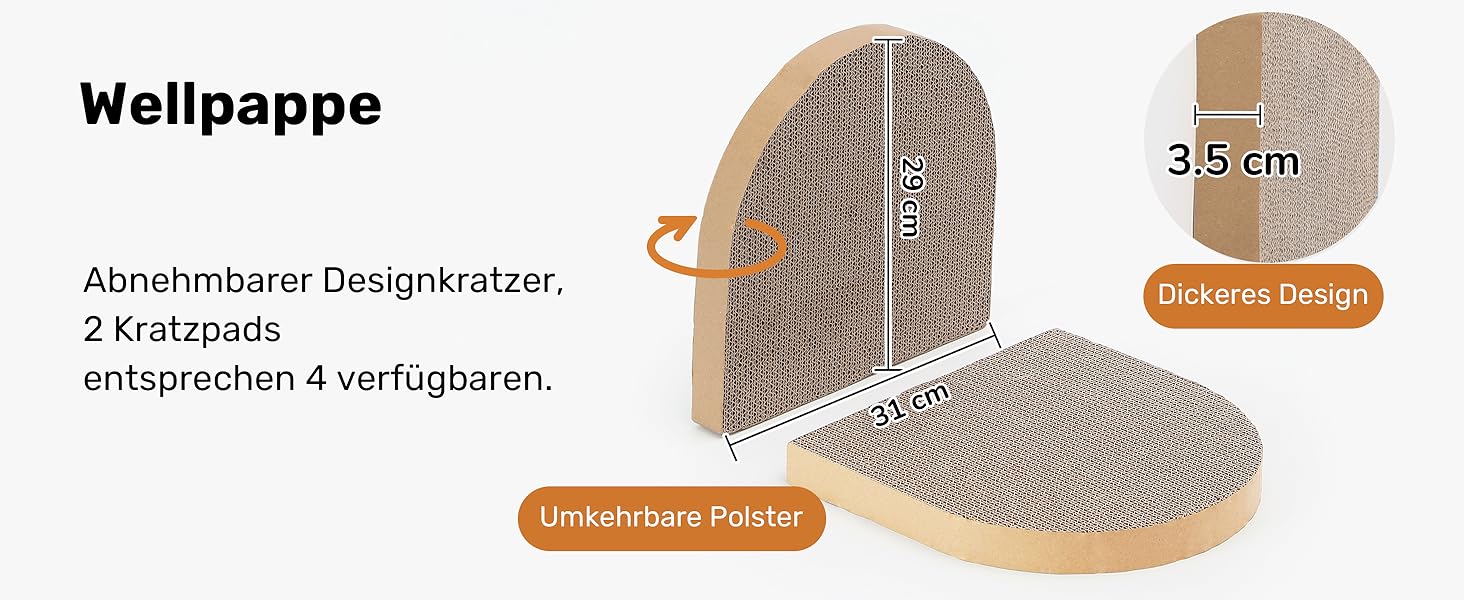 Кразбокс для котів FUKUMARU: диван з картону та фетру, 61 см, сірий