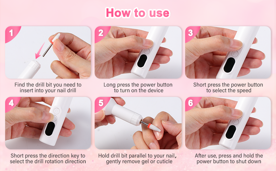 Професійний бездротовий апарат для манікюру та педикюру Brencco, 12 в 1, 18000 об/хв, 8 насадок, зарядка Type-C, для дому та салону