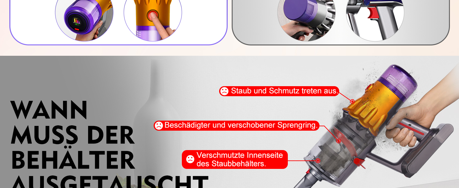 Смінний контейнер для пилу (пилозбірник) для пилососів Dyson V12, V9, SV18, SV20 Detect Slim