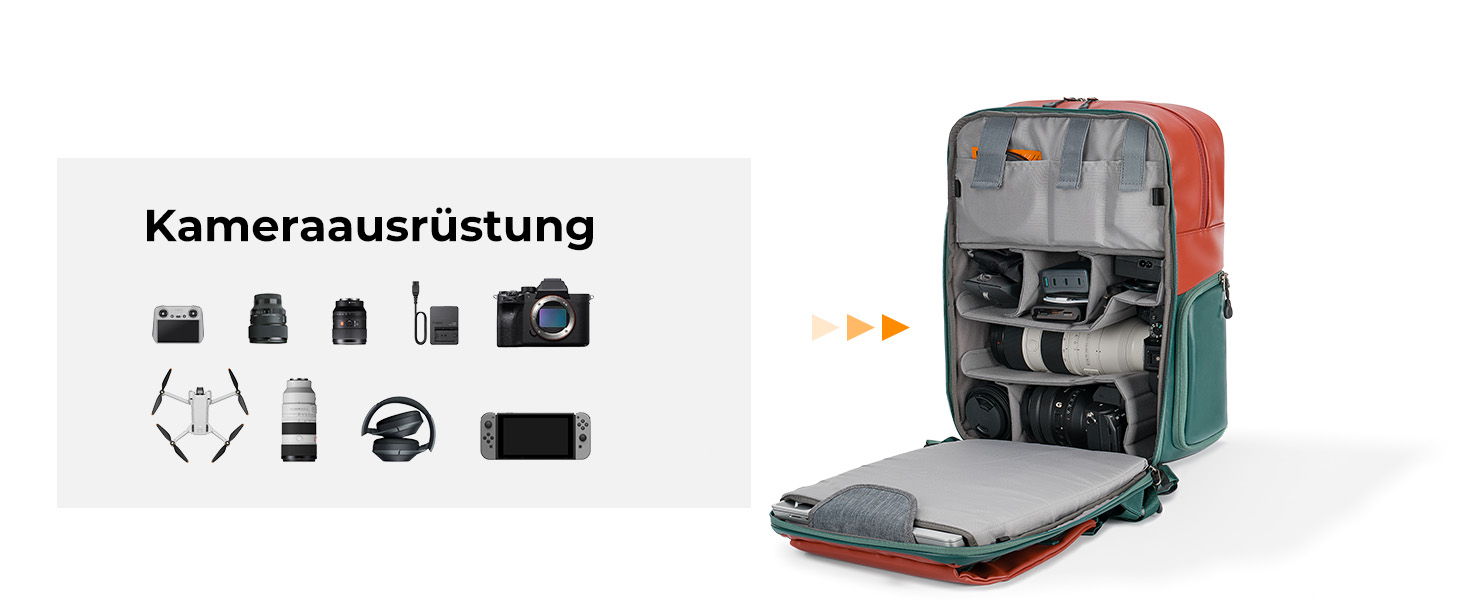 Рюкзак для камери K&F Concept 20L, з відділенням для ноутбука 15.6