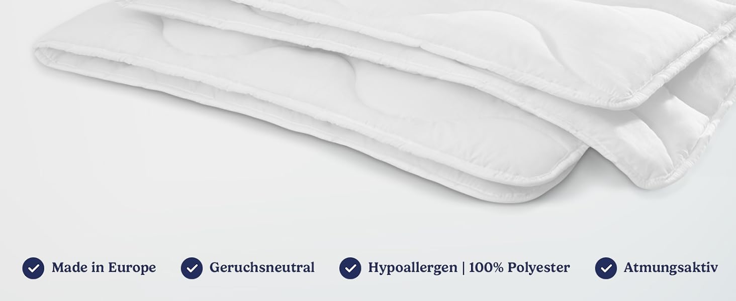 Пухова ковдра Gentle North 155x220/200x200 - для алергіків, м'яка, пухнаста, легкою літньою ковдрою, 60°C