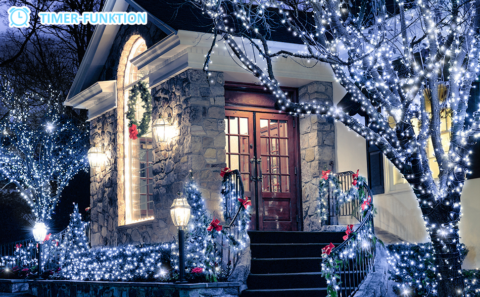 Льодогенератор для дому: компактний, з LED підсвіткою, 200 LED, для вечірок, свят, саду, балкону, ялинки. Білий колір, вологостійкий, з пультом та таймером