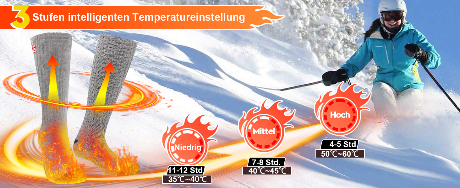 Гріючі шкарпетки Svpro для чоловіків та жінок, акумуляторні, з підігрівом, теплі зимові шкарпетки, батарейні, для кемпінгу, полювання (M, сірий)