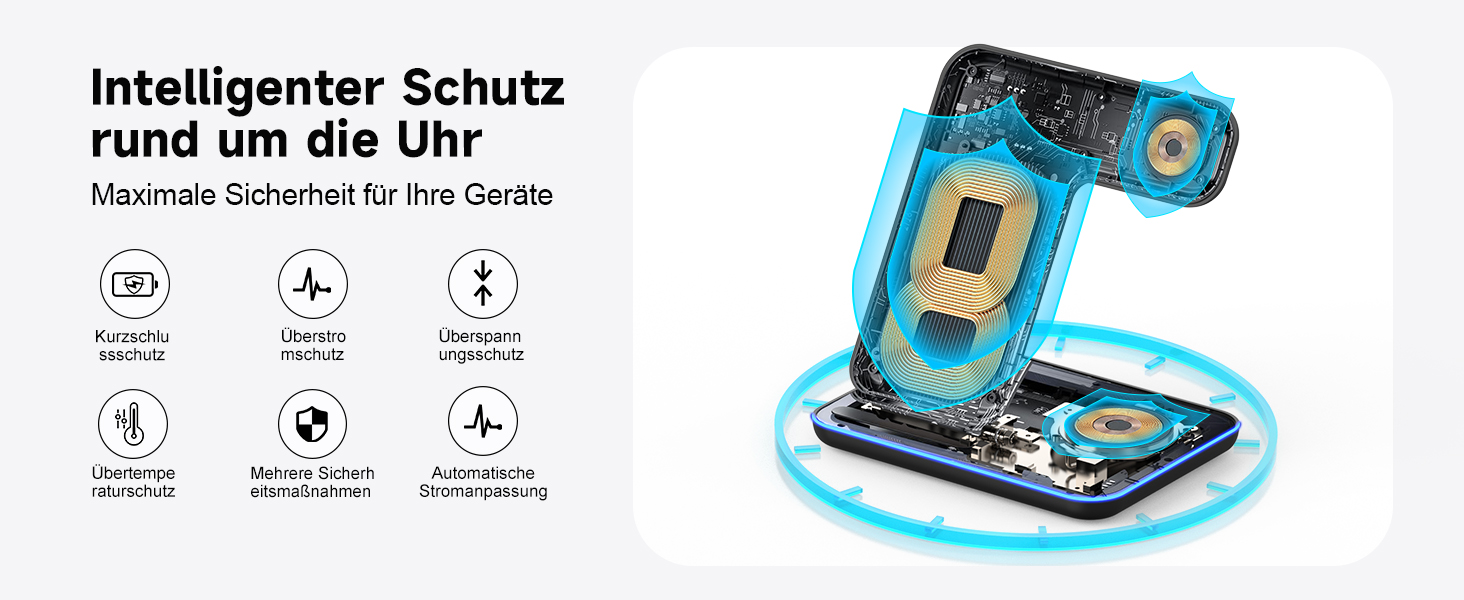 Бездротова зарядка 3-в-1 для Apple iPhone, Apple Watch та AirPods (чорний)