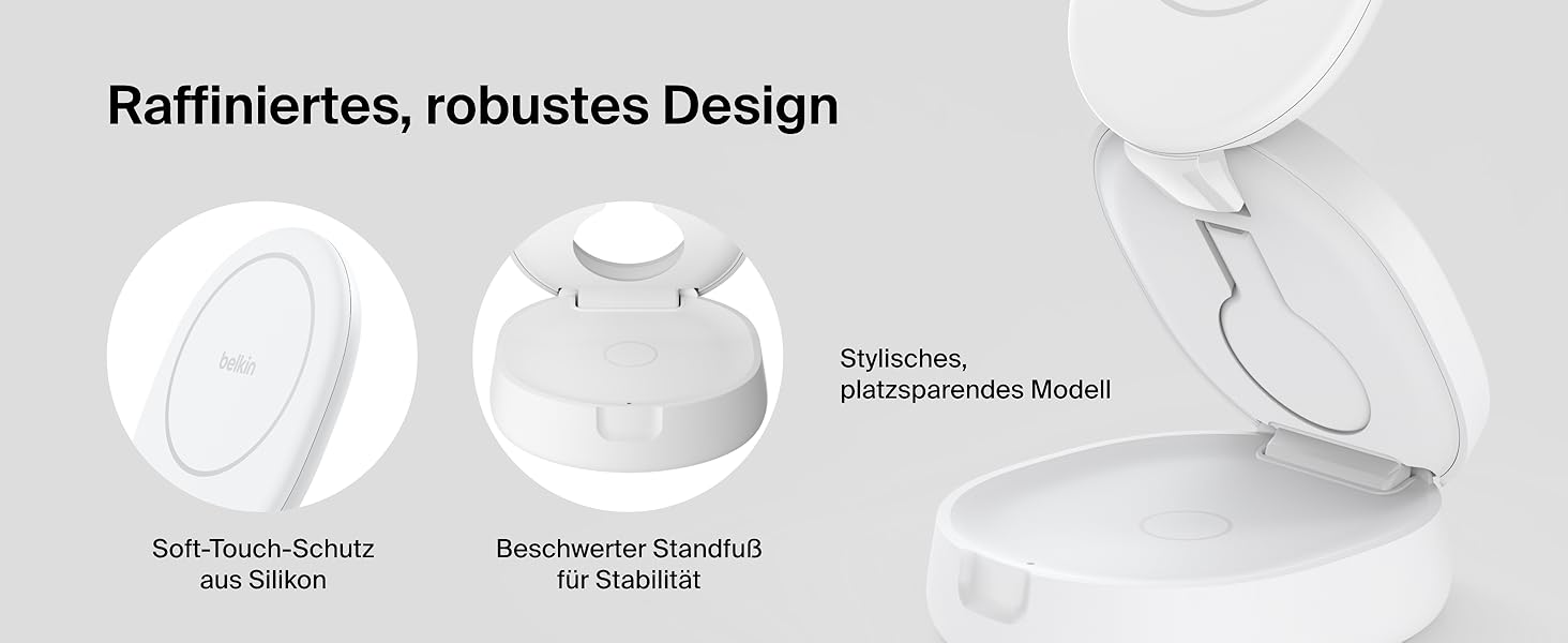 Belkin BoostCharge 3-in-1: Бездротова зарядка з MagSafe, 15W, для iPhone, Apple Watch, AirPods, Pixel, з адаптером 30W