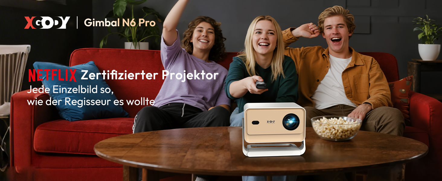 Проектор Smart Beamer N6 Pro: 4K, Full HD, WiFi 6, Автофокус, Netflix, Android/iPhone, для дому та на вулицю