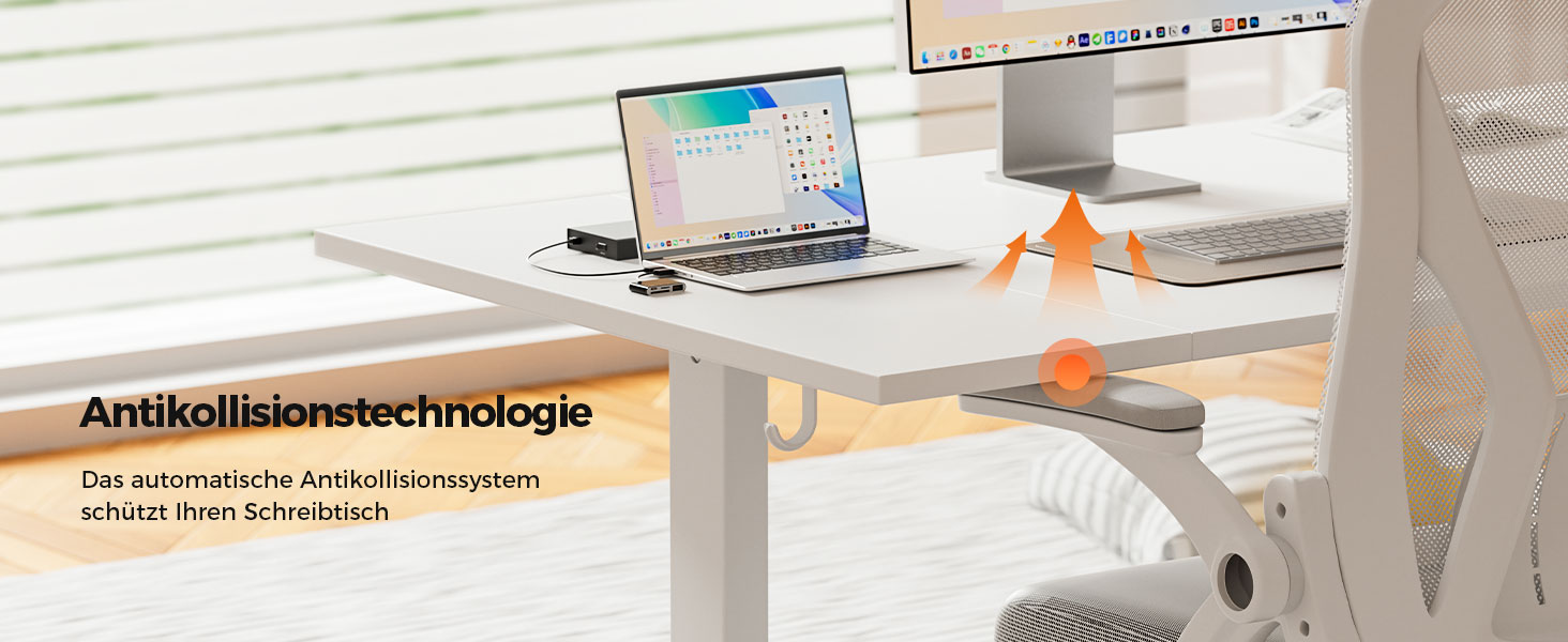 Електричний стіл Agilestic з регулюванням висоти 180x80 см, білий. Зручний комп'ютерний стіл з пам'яттю, ергономічний, стабільний