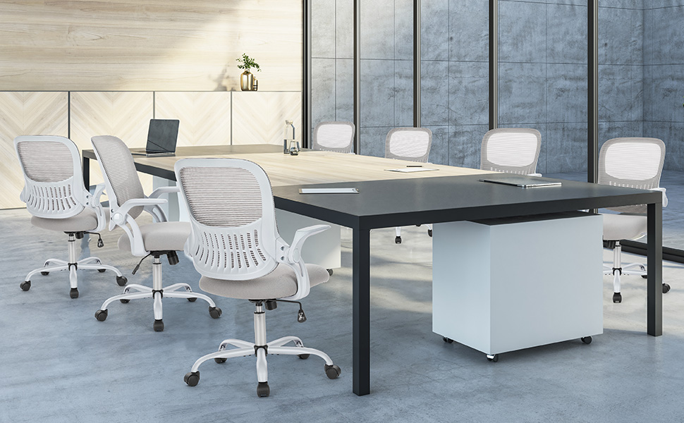 Ергономічне крісло Sweetcrispy для офісу та дому: регульована висота, підтримка попереку, підлокітники, сіре