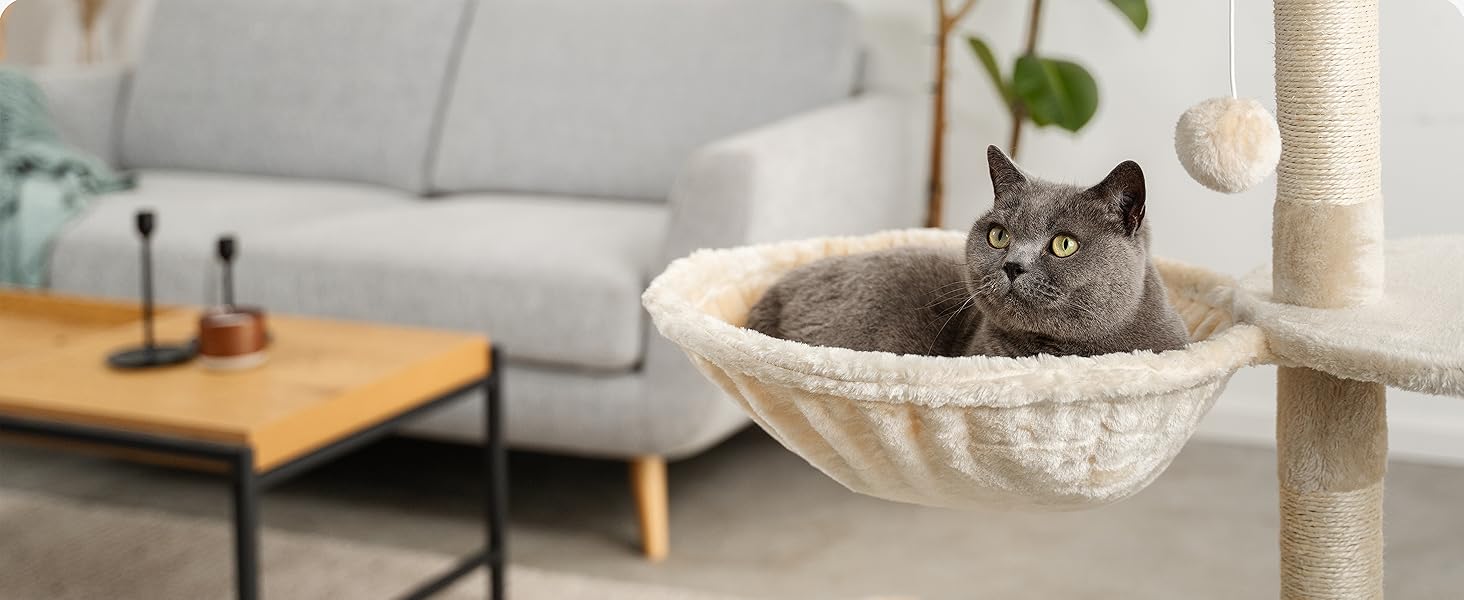 Крісло-гніздо для кота з м'якого плюшу на котячий будиночок, Ø 40 см, глибина 25 см, зручне ліжко для будь-якого котячого будиночка з різьбленням M8, міцний металевий каркас для котів будь-якого розміру, світло-сірий