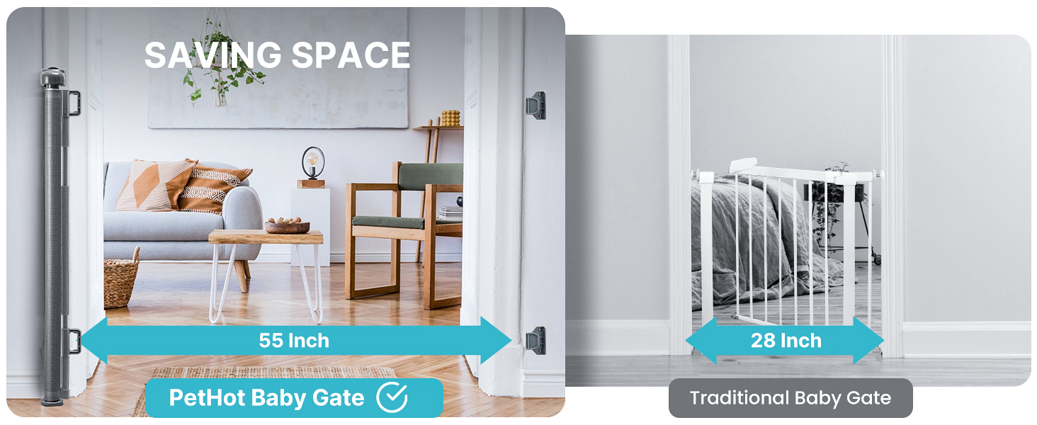 Зсувна захисна сітка для дитячих воріт та домашніх тварин, 55 см, 83 см, біла