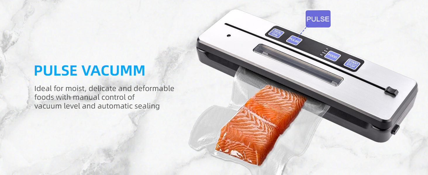 Вакуумний пакувальник Carehabi: 6 режимів, знімний піддон, ніж та 2 нагрівальні елементи
