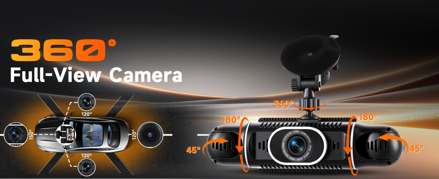 Відеореєстратор VECHTEL 1080P/2K для авто, подвійна камера з WiFi, 3