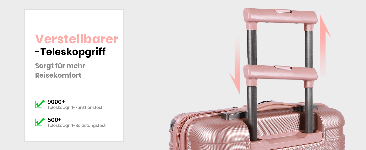 Набір валіз Tavoxda 3 шт. з TSA-замком, розкладний телескопічний ручка, великі валізи, набір для подорожей (1 шт, рожеве золото)