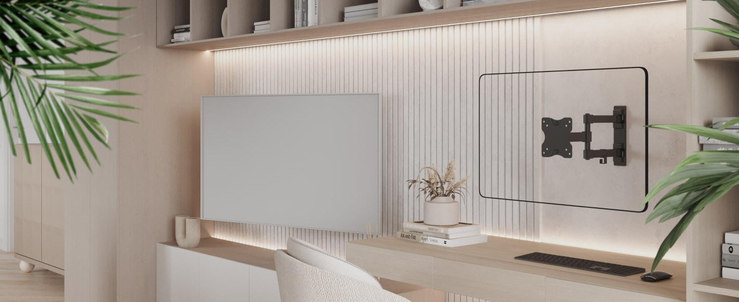 Настінне кріплення для монітора/телевізора RICOO S3911 13-34 дюйми, поворотне, VESA 75x75/100x100