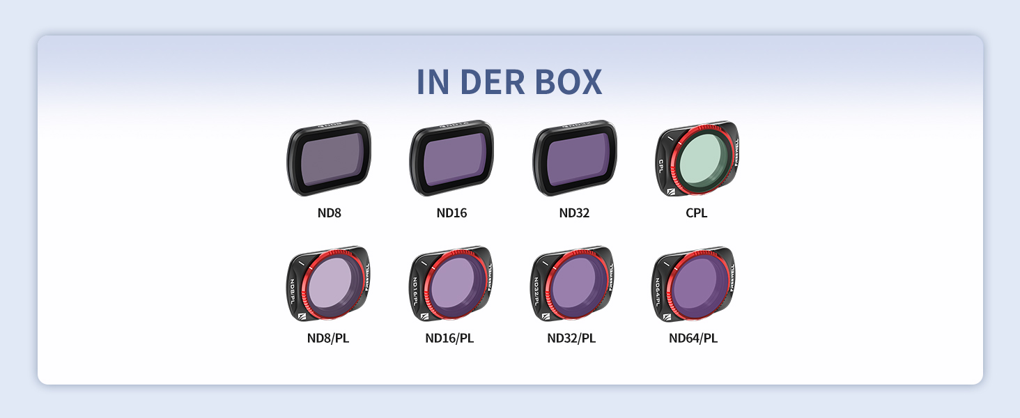 Набір фільтрів Freewell QuickSwap ND/PL, ND, CPL для Osmo Pocket 3: 8 шт. для зйомки протягом дня