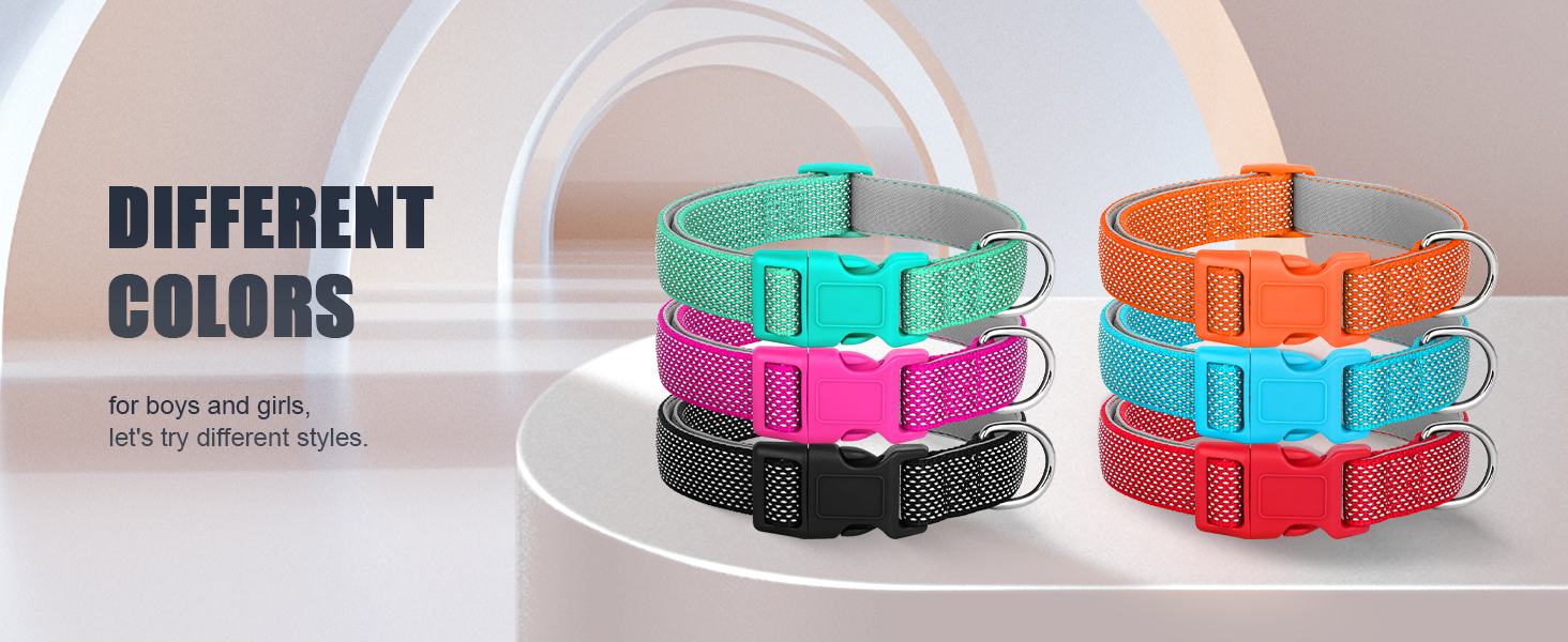 Відбиваючий нашийник для собак Didog з пряжкою, регульований, м'який неопрен, з підкладкою, нейлон, для маленьких, середніх та великих собак, зелений, L: обхват шиї 33-56 см