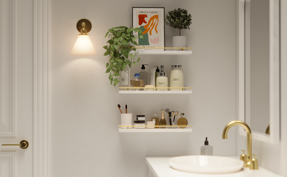 Настінна полиця Wandregal Holz, 3 шт. - полиці для кухні, вітальні, спальні, офісу, ванної кімнати. Полиця для книг та декоративних речей.