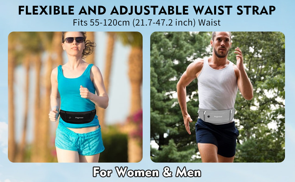 Пояс для телефону, бігова сумка, водонепроникний пояс для бігу, пояс на пояс для жінок та чоловіків з 3 кишенями, велика ємність, регульований біговий пояс (Чорний + Зелений)