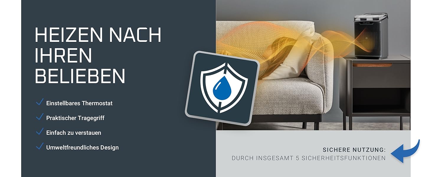 Обігрівач Rowenta Instant Comfort Aqua SO6510F2: тихий, з регулюванням потужності, для ванної кімнати, сірий