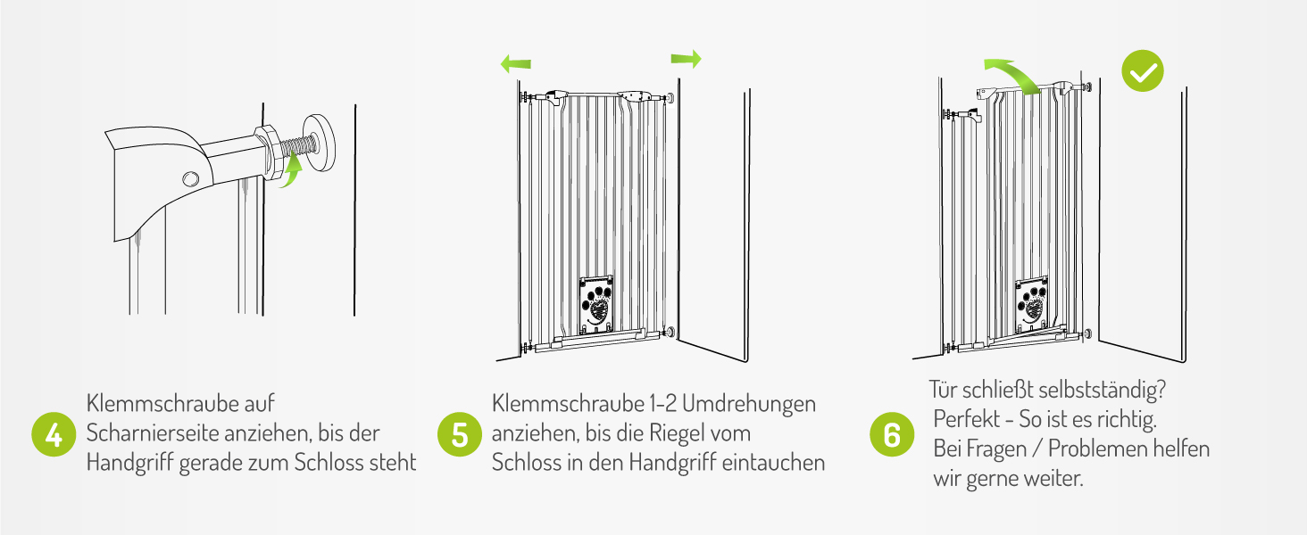 Захист для воріт BOMI Mira | Сітка для воріт з люком для котів | Ідеальний захист для собак, котів та цуценят | Металева сітка для воріт у квартиру, білий колір | Ширина: 73-83 см