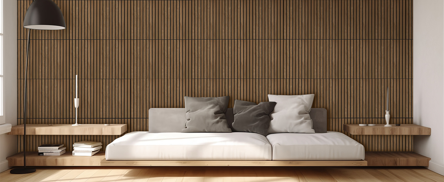 Акустичні настінні панелі NZQXJXZ з дерев'яним шпоном, самоклеючі шумоізоляційні панелі для дому, офісу та студії, 40 x 30 x 1 см, 12 шт.