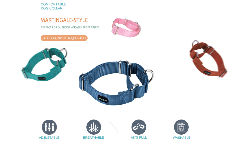 Нашийник для собак Mikivery Marraht з металевим декором, різнокольоровий, для маленьких, середніх та великих собак, чорний, розмір M: 35.5-53 см