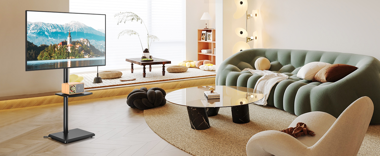 Стійка для телевізора 5Rcom з кронштейном 32-60 дюймів до 40 кг, чорна, VESA 400x400 мм