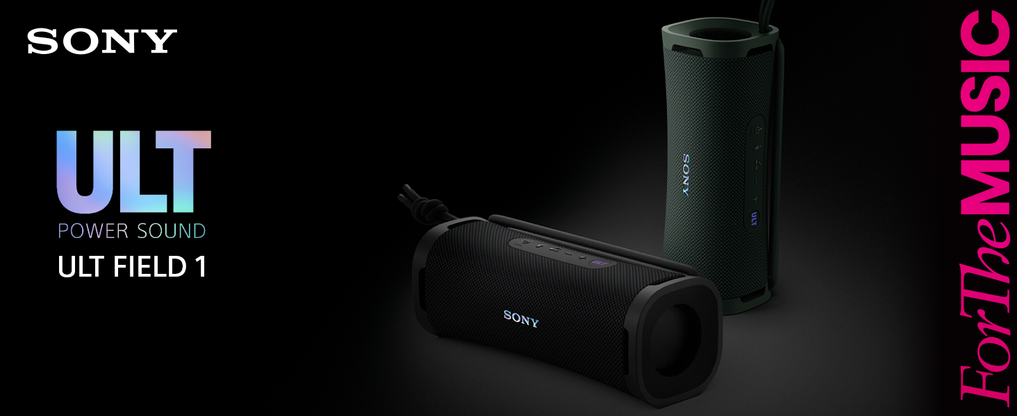 Sony ULT Field 1: Портативна Bluetooth колонка з глибоким басом, IP67 (водонепроникна, пилозахищена), 12 год роботи, чорний колір