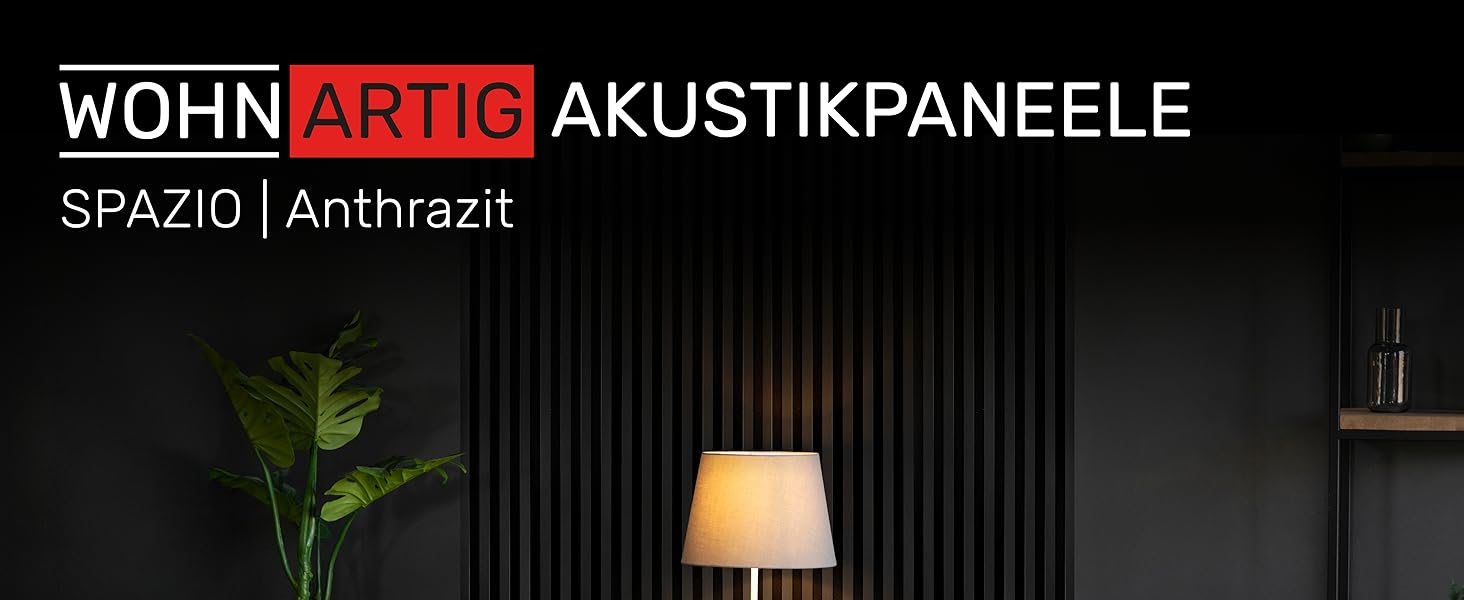 Акустичні настінні панелі SPAZIO Anthrazit 693, 260x54 см (набір 2 шт. 260x27 см), оббивка на фетрі для звукоізоляції