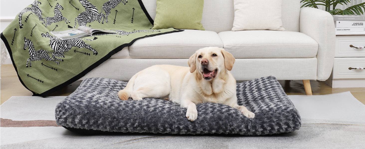 Килимок для собак KSIIA, великий, 90x60 см, антиковзаюча підставка, дихаючий, для великих та середніх собак, легко миється (темно-сірий)