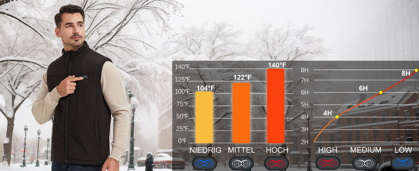 Обогріваючий жилет для чоловіків та жінок з регулюванням температури, 11 зон обігріву, максимальна температура 60°C, чорний, XL (без акумулятора)