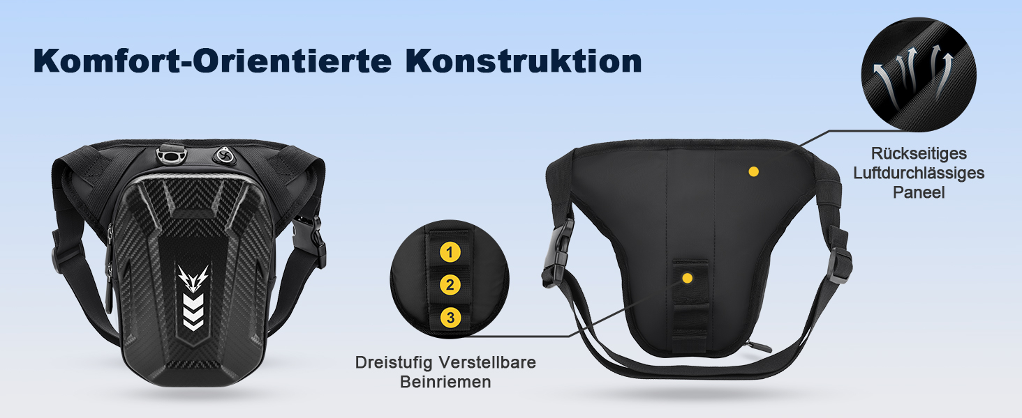 Мотосумка на стегно Beintasche, поясна сумка для чоловіків та жінок, розширена місткість, світловідбиваючі смуги та регульований ремінь, рюкзаки та сумки для велоспорту та піших прогулянок