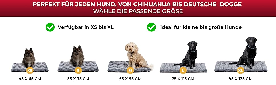 Килимок для собак Преміум-якість з наповнювачем та антиковзаючою основою L (75x115 см) – М'який та Практичний – Зручна Деки для собак – Антрацитовий колір, Виготовлено в Німеччині 75x115 см