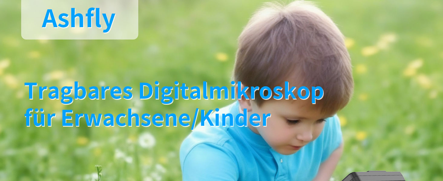 Цифровий мікроскоп Ashfly LCD 500x з дисплеєм 4.3 дюйма, 1080P, USB, 8 LED, сумісний з MacOS/Windows, для дітей та дорослих