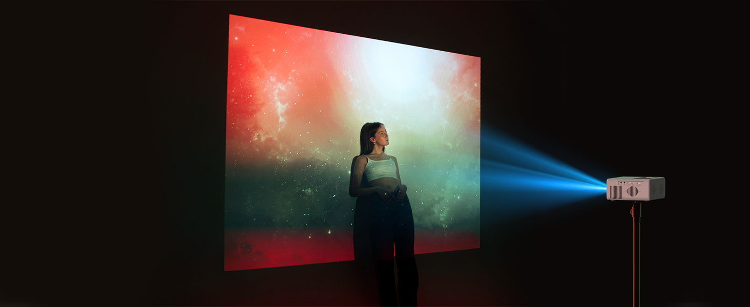 Проектор AKATUO Smart 4K з підтримкою Netflix, Full HD 1080P, WiFi6 Bluetooth, електричним фокусом та автотрапецеїдною корекцією для дому та вулиці (сумісний з iPhone)