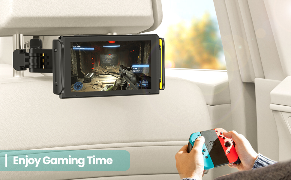 Тримач для планшета в авто - універсальний, регульований, для iPad, Switch, Samsung Tab, смартфонів 4.7-13 дюймів (жовтий)