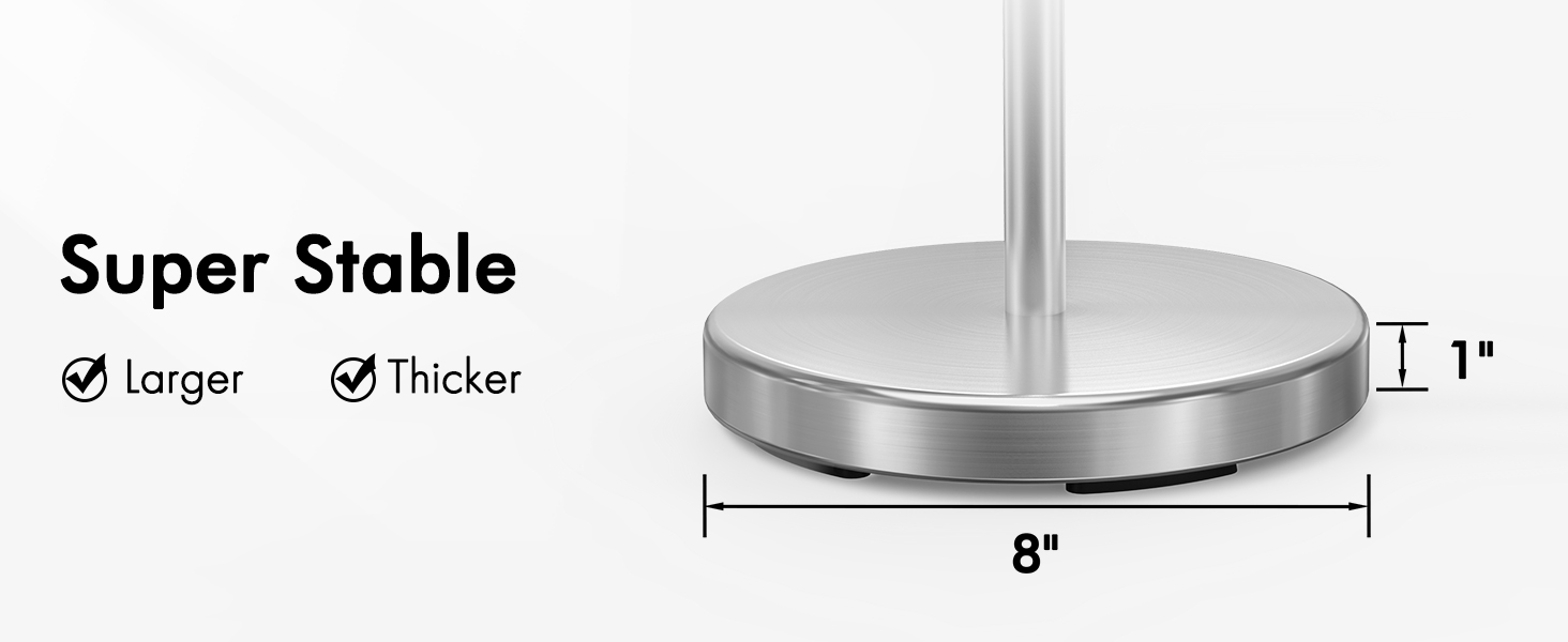 Stainless Steel Freestanding Toilet Paper Holder with Weighted Base - Brushed SUS304 Finish