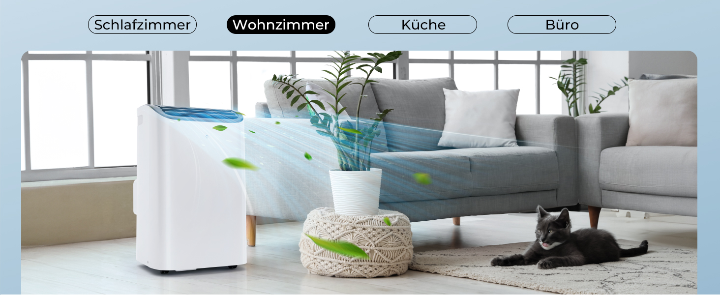 Мобільний кондиціонер 9000 BTU з вихідним шлангом | 4-в-1 | Тиха робота <48 dB | Digital display + пульт | Комплект для встановлення у вікно | Таймер 24h | Для приміщень до 25 м² (12000 BTU)