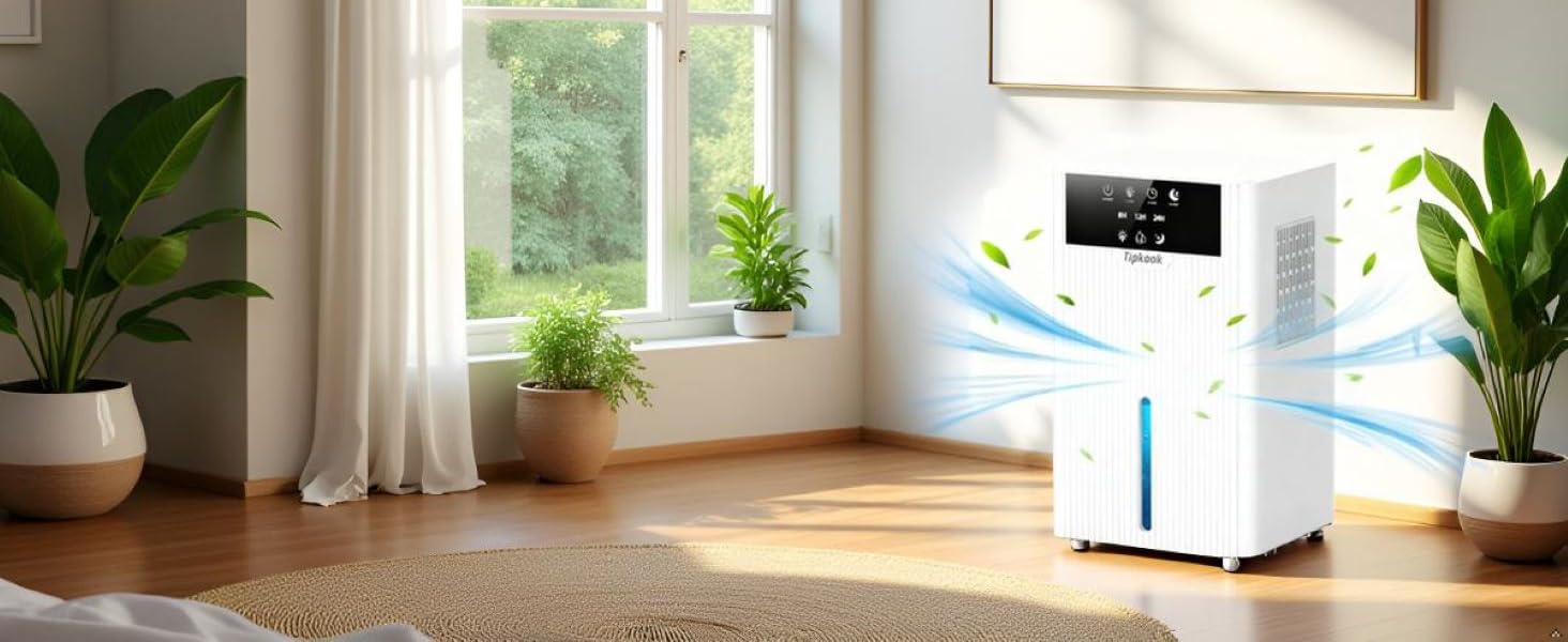 Електричний осушувач повітря 2400 мл з автоматичним відтаванням, 10 кольорів підсвічування, таймер 8/12/24 год, портативний для ванної, спальні, кухні, шафи (новий білий)