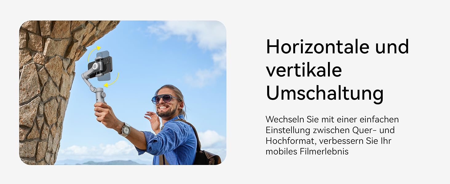 Стабілізатор для смартфона AOCHUAN 3-осьовий з RGB-підсвічуванням, для iPhone/Android, з функцією відстеження обличчя, сірий (Smart X Pro AI)