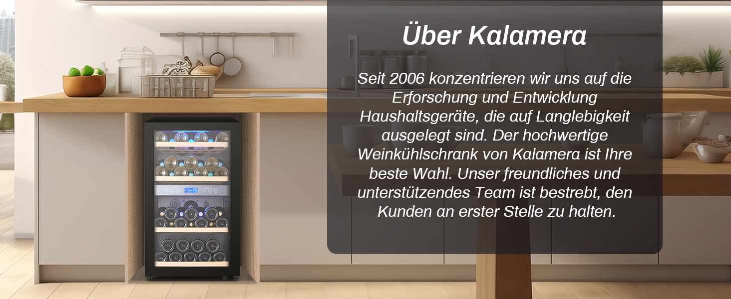 Kalamera 45 Bottle Dual Zone Wine Refrigerator - 120 Liter Capacity with LCD Display