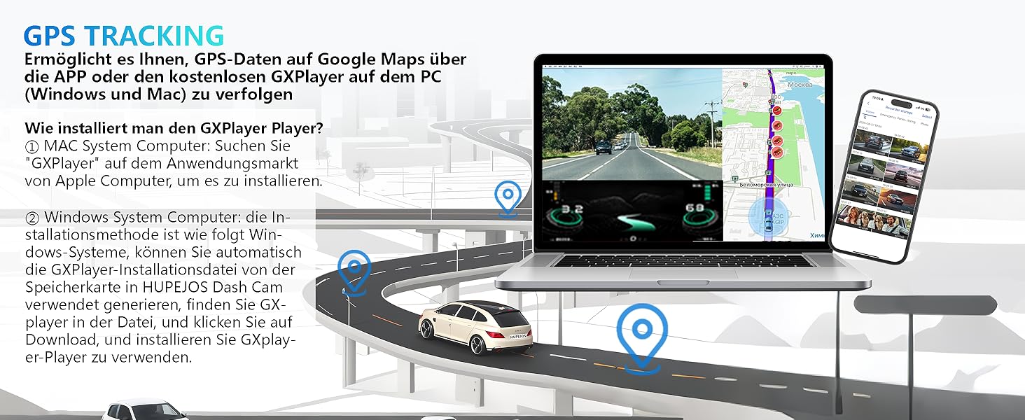 Відеореєстратор автомобільний HUPEJOS KI Dashcam V8Pro 4-камерний з монітором водія, 3K+ 3*1080P, 360°, WiFi, GPS, CPL, 128GB, 24H парковка