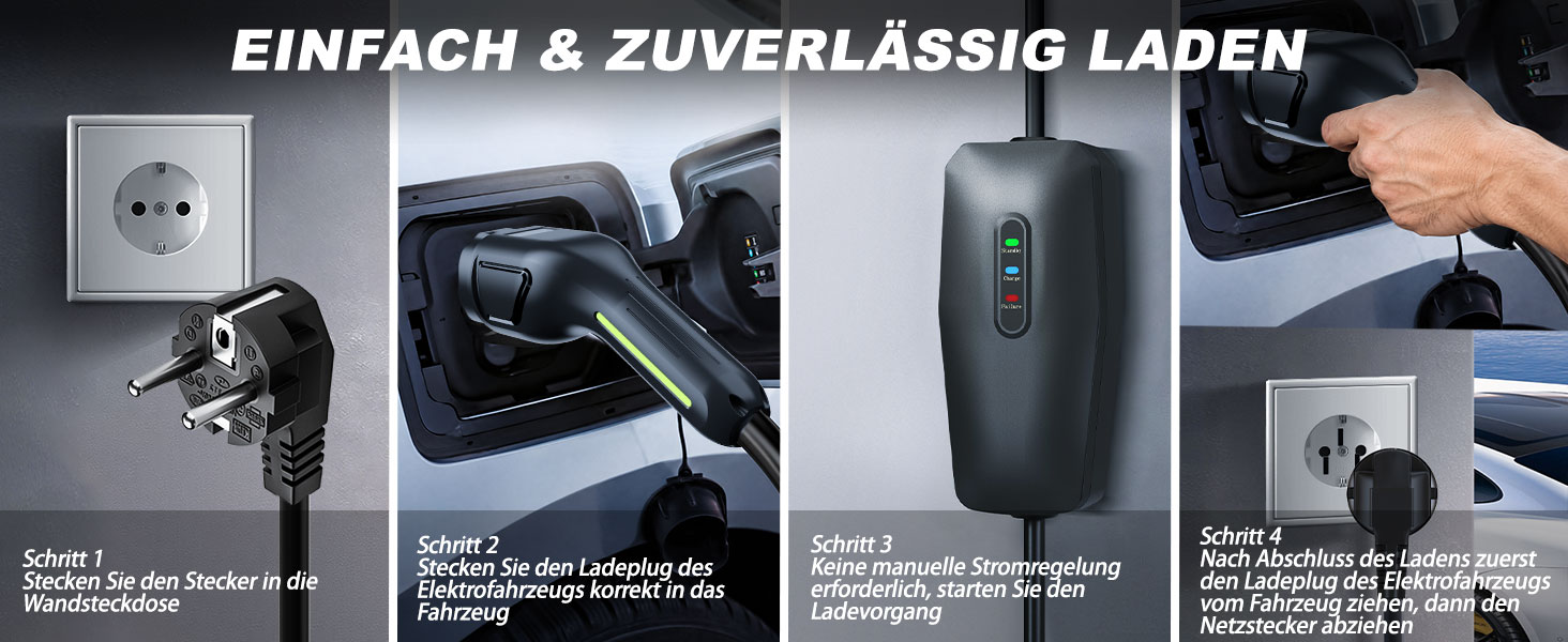 Кабель зарядний Type 2 Schuko 8м, 3.68кВт 16A для електромобіля (EV), водонепроникний IP65, сумісний з Tesla Model Y/3, Volvo XC60, VW ID.3/4
