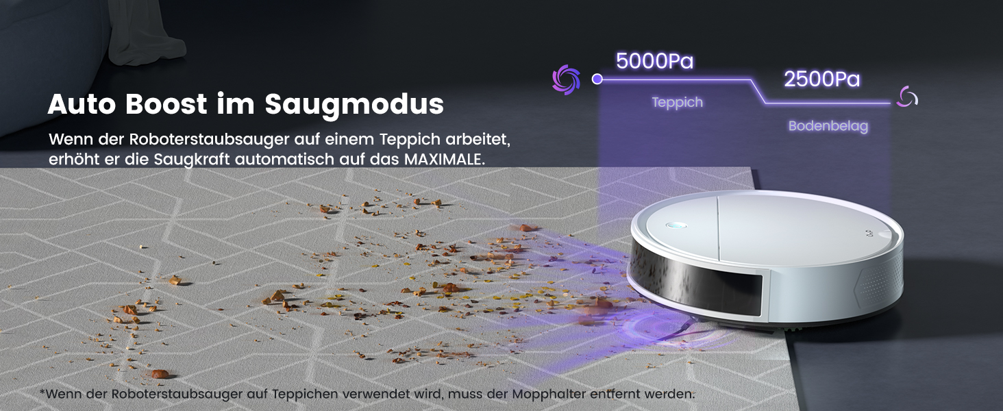 Робот-пилосос OKP K5 Pro: потужність 5000Pa, навігація, HEPA-фільтр, Wi-Fi, для тварин, килимів, твердих підлог