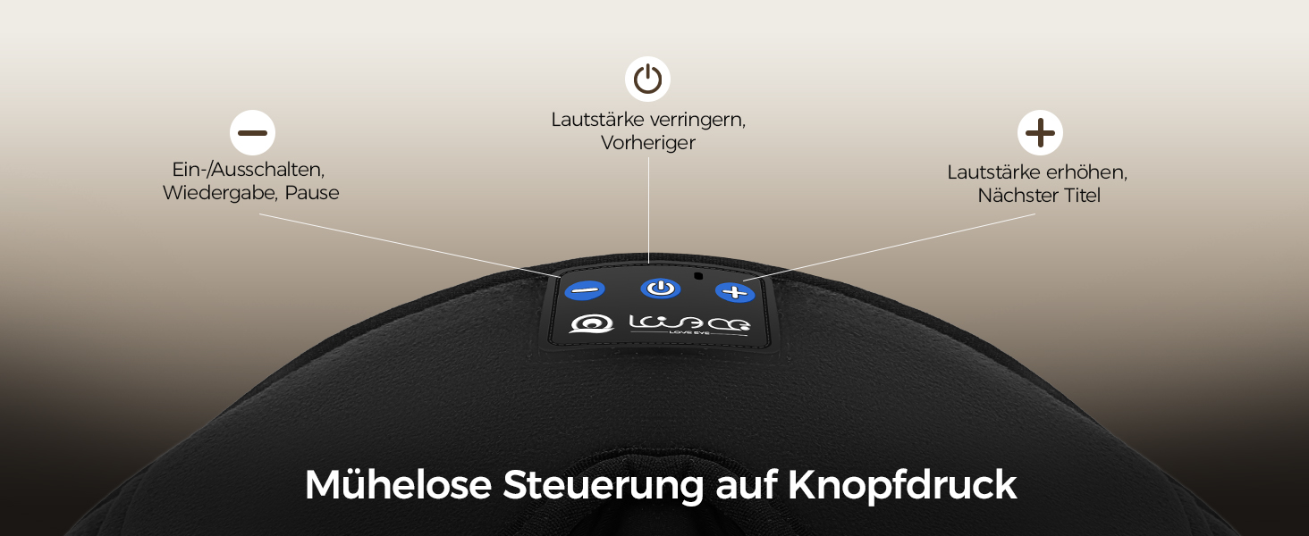 Маска для сну з Bluetooth навушниками LOVE EYE 3D, бамбукова, для чутливих очей, чорна (антрацит)