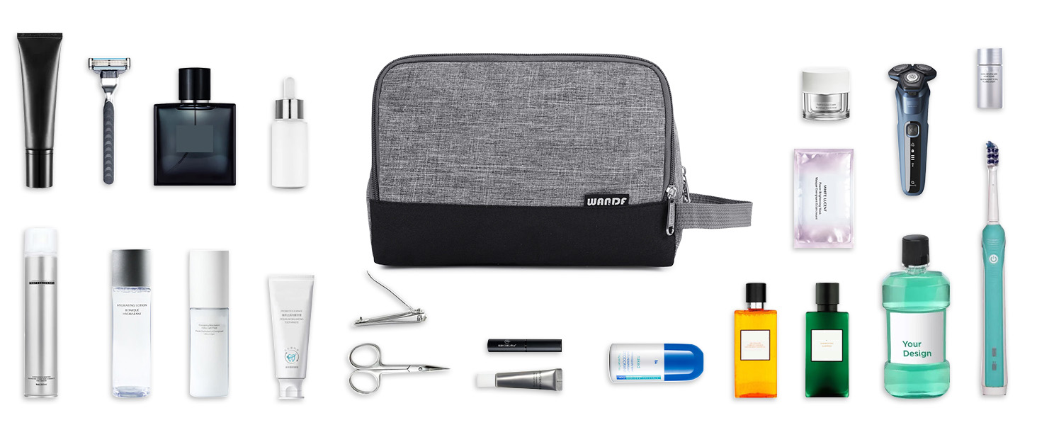 Чоловічий туалетний аксесуар WANDF для подорожей - Косметичка-органайзер для подорожей, Джинсовий сірий