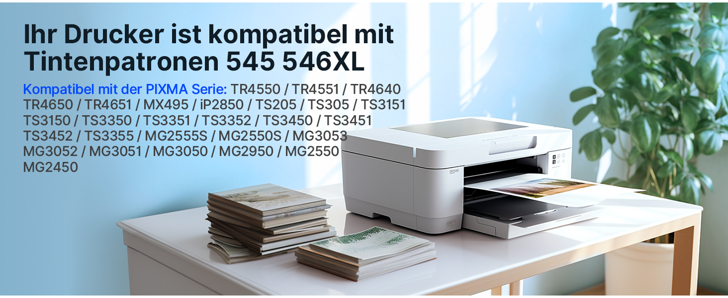 Картриджі для принтера Canon PG-545 XL та CL-546 XL (чорний та кольоровий), набір для Pixma TS3300, TS3350, TS3700, TS4150i, TR4500, TR4550, TR4600, MG2550, MG2555s, MG3050