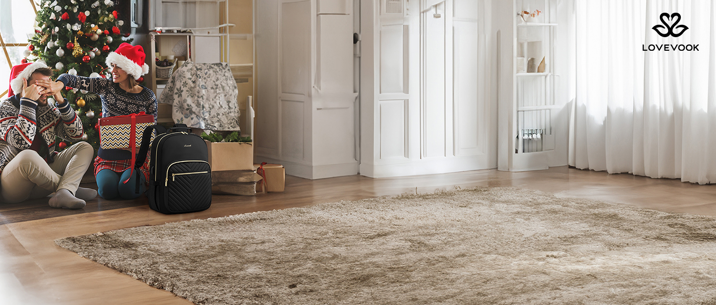 LOVEVOOK Рюкзак для ноутбука, 17.3 дюйми, великий, водонепроникний, для школи, університету, подорожей, чорний