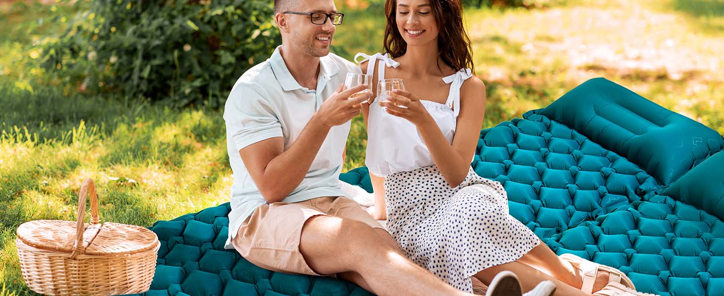 AKSOUL Килимок самонадувний туристичний для кемпінгу: Ultraleicht, компактний, легкий, портативний, для туризму, трекінгу, подорожей, відпочинку на природі